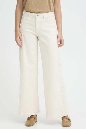 high waist wide leg jeans ecru