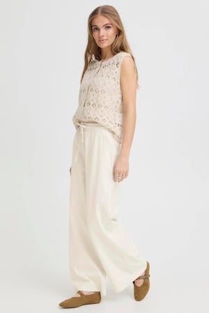 straight regular waist broek ecru