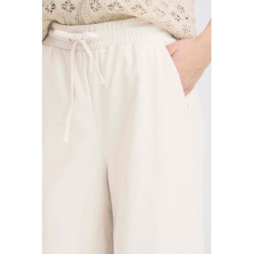 ICHI straight regular waist broek ecru afbeelding