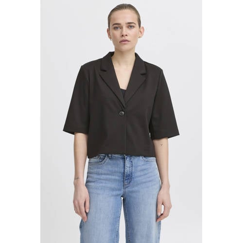 ICHI cropped blazer zwart afbeelding