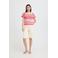 ICHI gestreepte top roze gehaakt