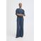 ICHI straight high waist casual broek blauw