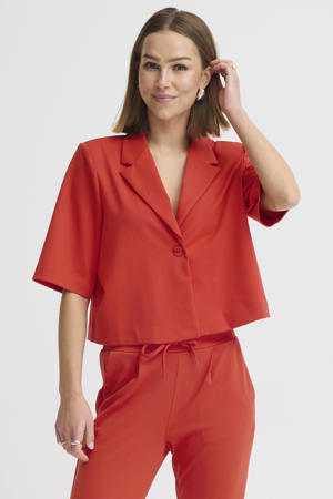 cropped blazer rood
