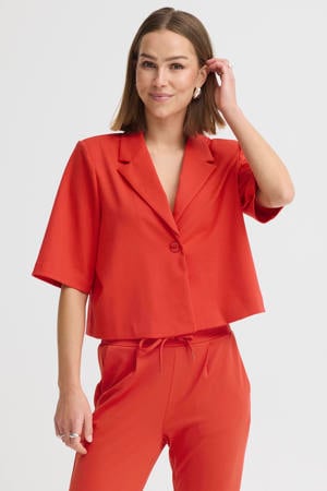 cropped blazer rood