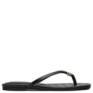 Maliyah leren teenslippers zwart