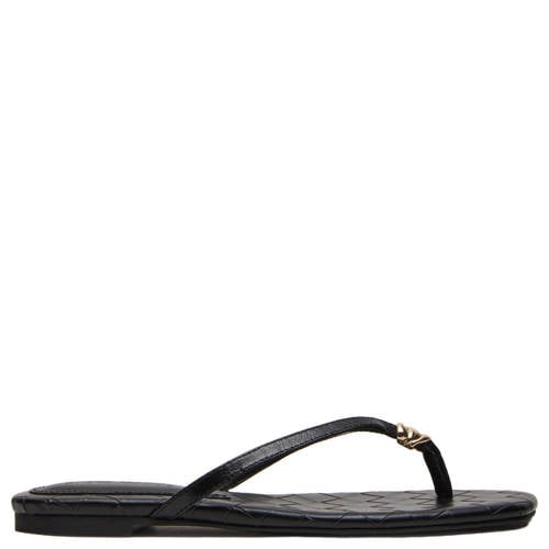 Steve Madden Maliyah leren teenslippers zwart