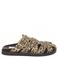 Steve Madden Mamba suède clogs met panterprint beige/zwart