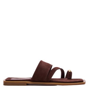 Ellaina suède slippers donkerbruin