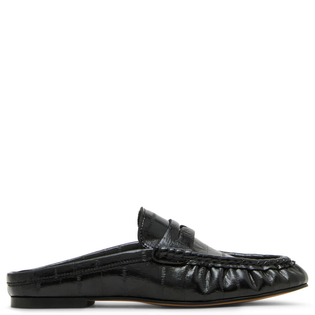 Zwarte dames Steve Madden Rafe imitatieleren slippers