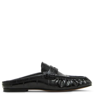 Rafe imitatieleren slippers zwart