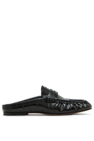 Rafe imitatieleren slippers zwart