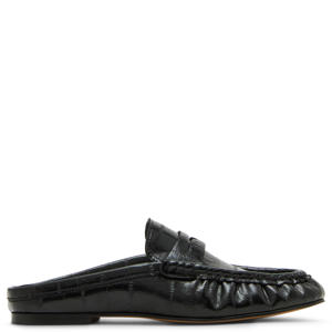 Rafe imitatieleren slippers zwart