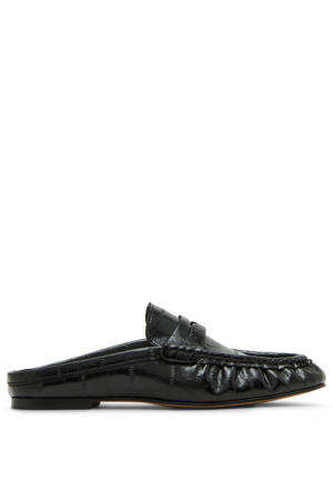 Rafe imitatieleren slippers zwart