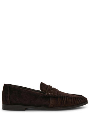 suède loafers donkerbruin