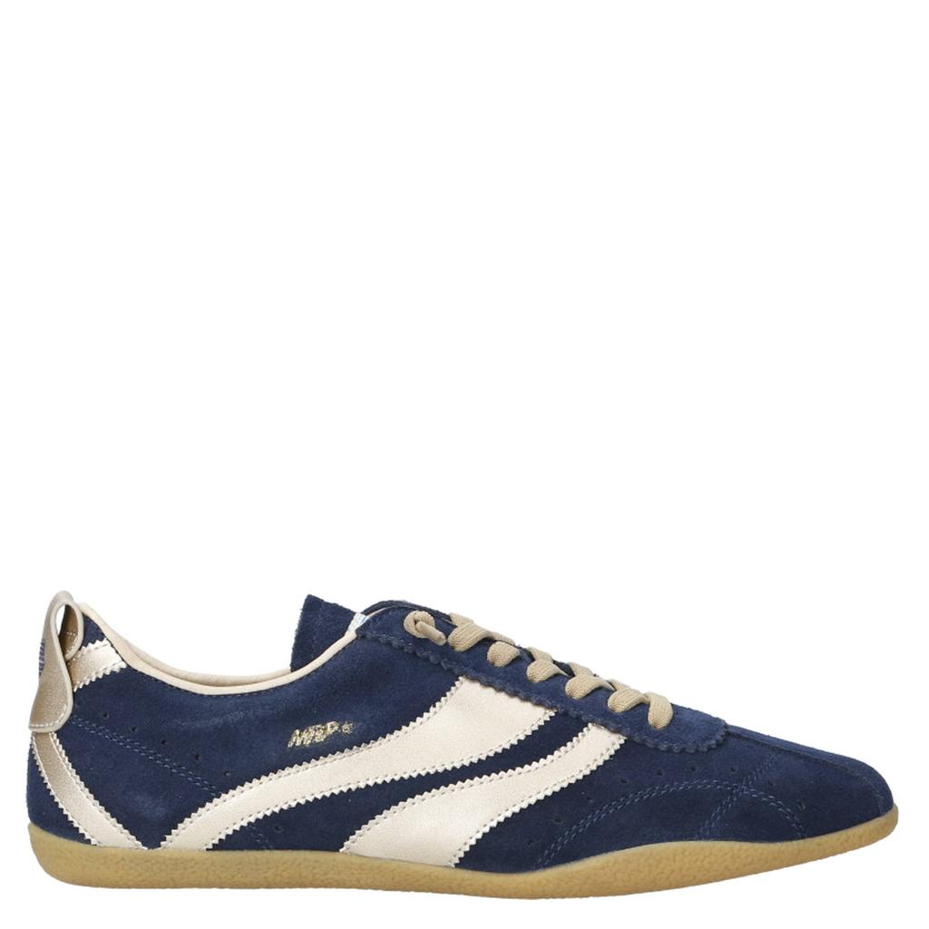 Donkerblauwe dames MRP suède sneakers met veters