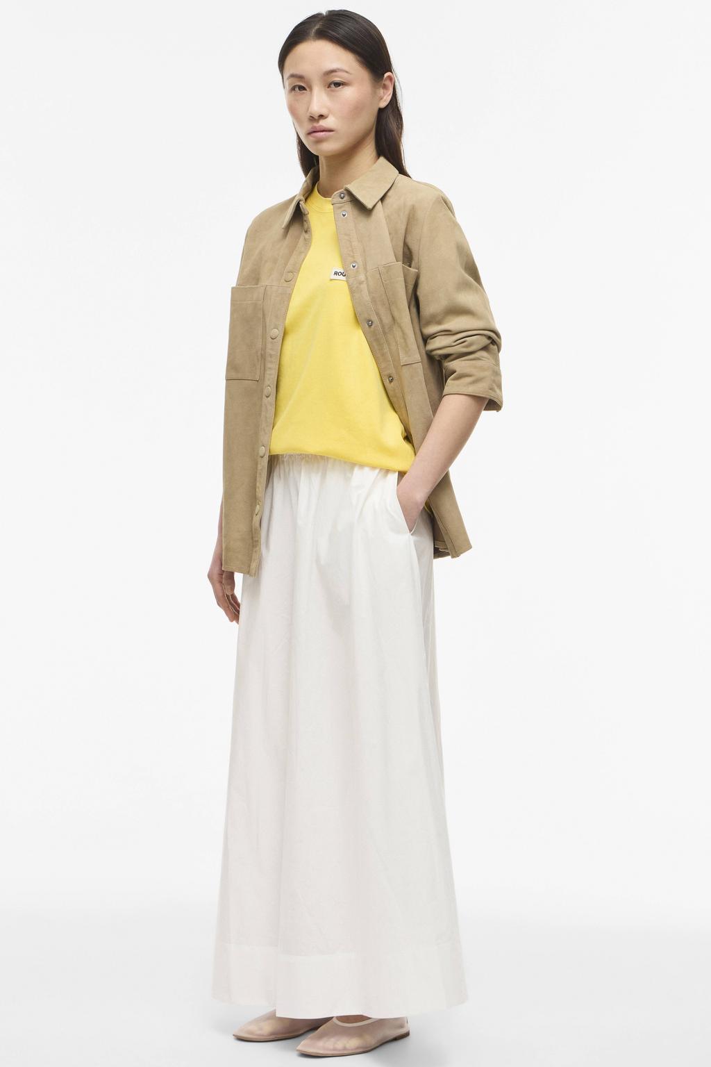 Witte dames ROUGE EDIT maxi rok gemaakt van katoen en met elastische tailleband