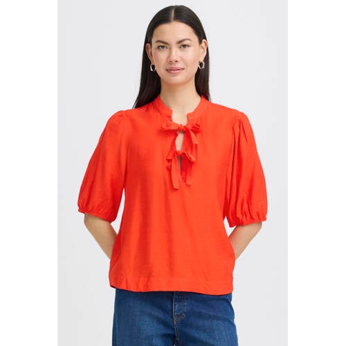 ICHI blousetop koraalrood afbeelding