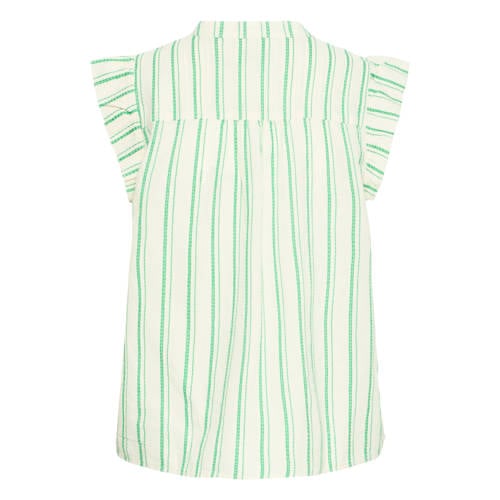 ICHI gestreepte blousetop groen afbeelding