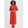 ICHI wikkeljurk met knoopdetail en rechte mouwen rood