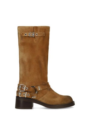 suède bikerboots camel