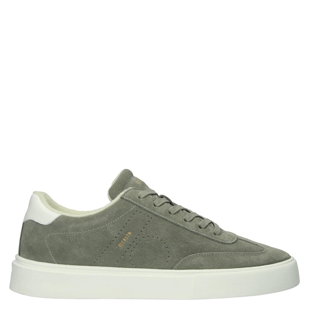 Groene heren Blackstone suède sneakers met veters