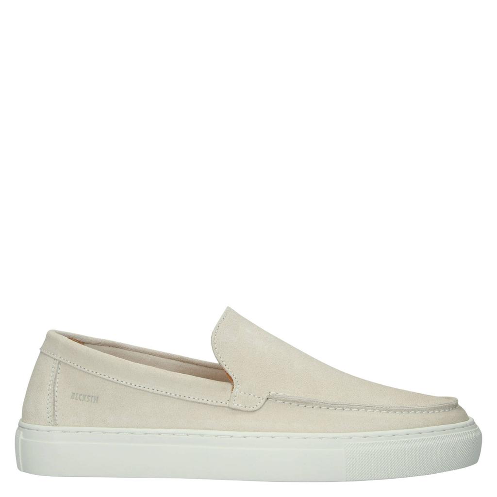 Lichtgrijze heren Blackstone Lapis Rowan suède loafers