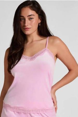 fluwelen pyjamatop roze