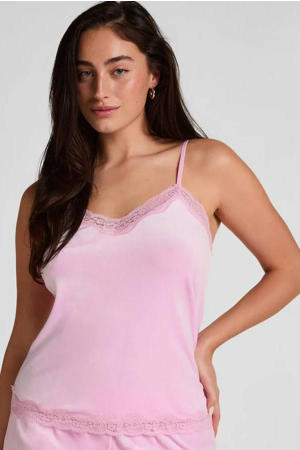 fluwelen pyjamatop roze