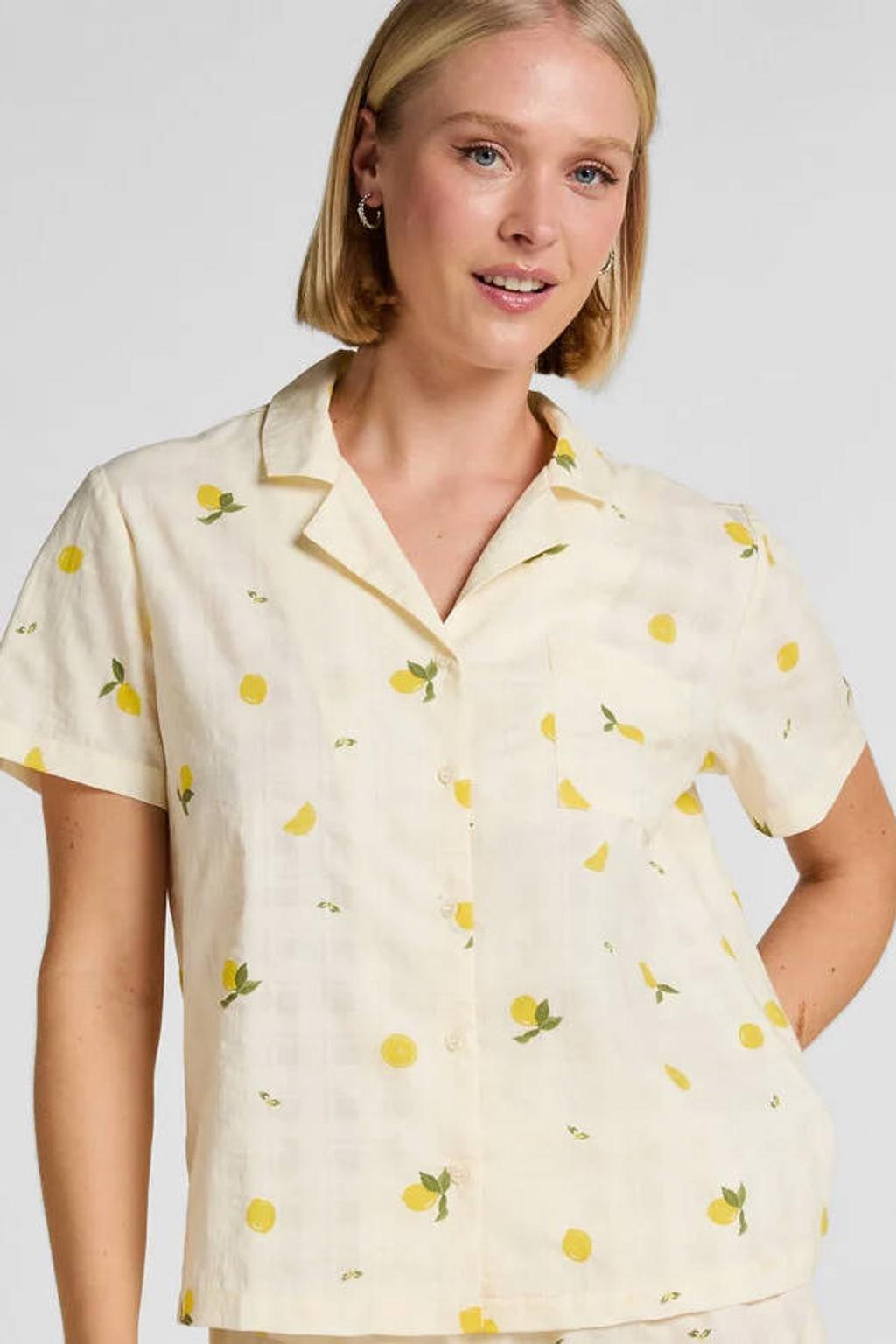 Hunkemöller pyjamatop gebroken wit