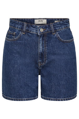 wide leg high waist short dark blue denim