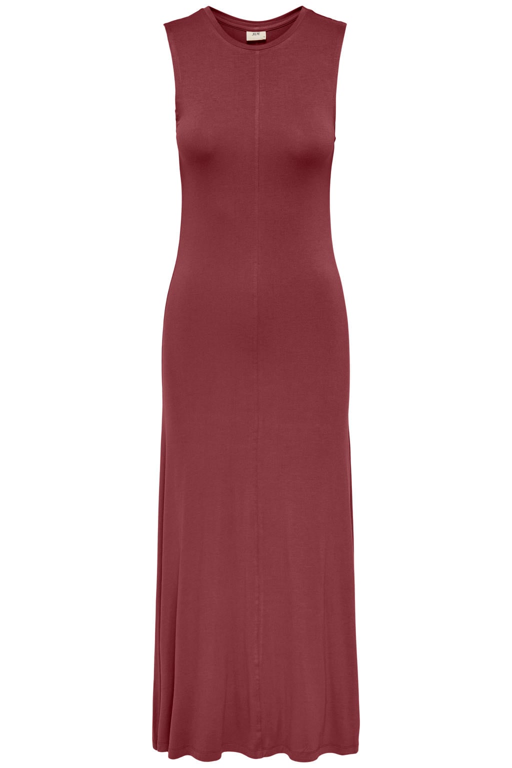 Donkerrode dames JDY maxi jurk van modal met effen en ronde hals