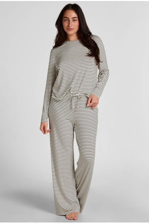 pyjamabroek wit/donkerblauw