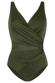 thumbnail: Hunkemöller corrigerend badpak Shell Mesh donkergroen