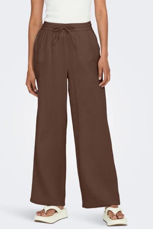 wide leg high waist casual broek