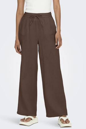 wide leg high waist casual broek