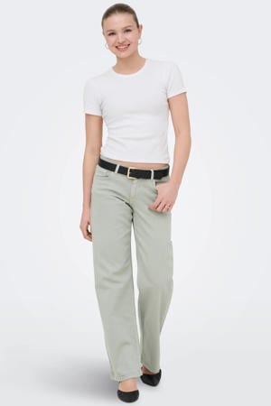 Onljudy Lw Wide Leg Dnm Tai Epp Clr Dnm low waist straight leg jeans groen