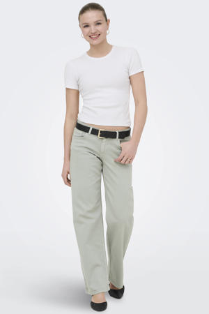 Onljudy Lw Wide Leg Dnm Tai Epp Clr Dnm low waist straight leg jeans groen