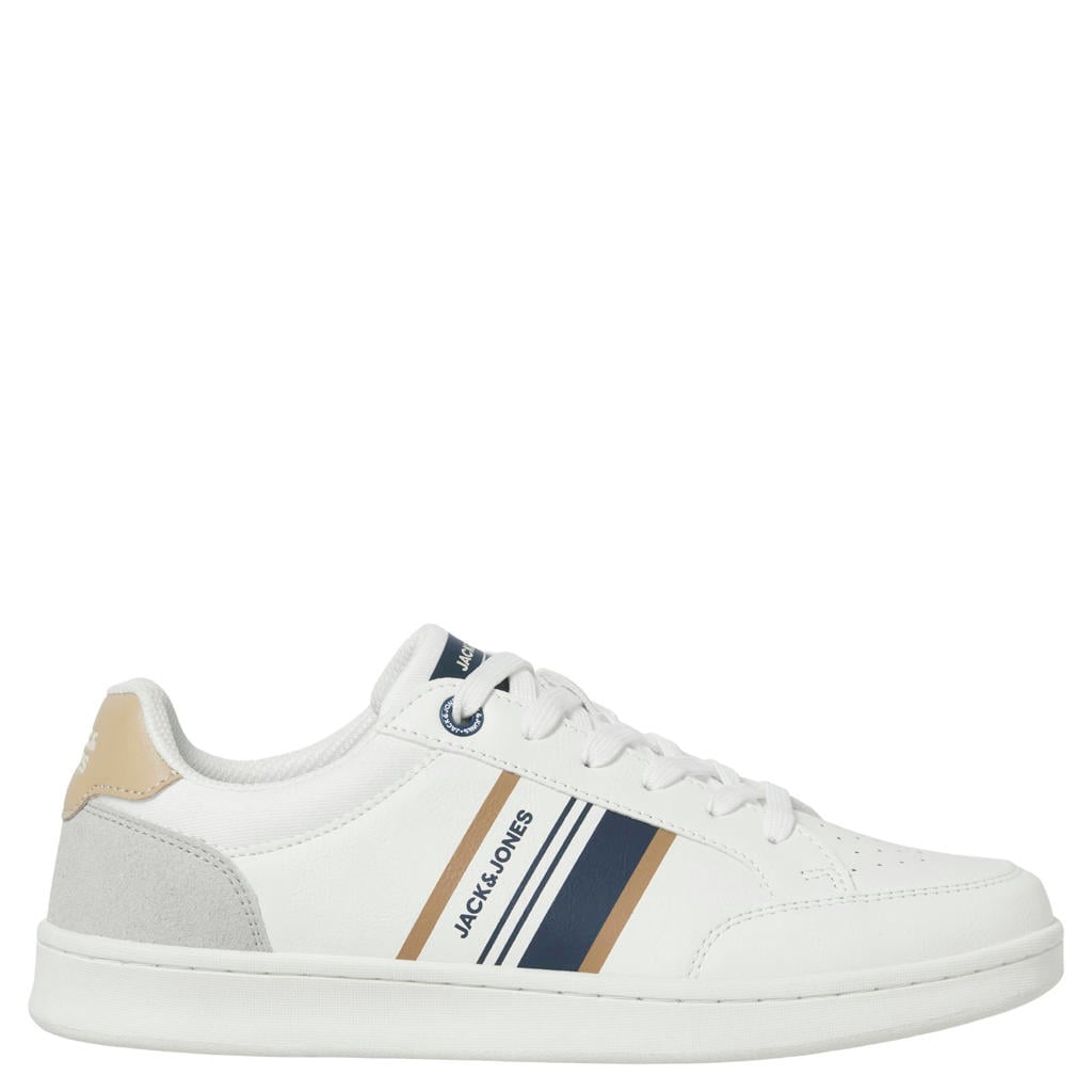 Witte heren JACK & JONES Jfwdaxon sneakers van 80% polyurethaan/20% katoen met veters