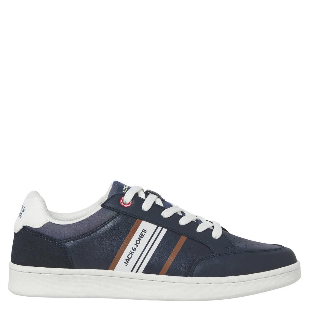 Donkerblauwe heren JACK & JONES Jfwdaxon sneakers van 80% polyurethaan/20% katoen met veters