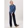 Miss Etam gebloemde blouse dark blue denim