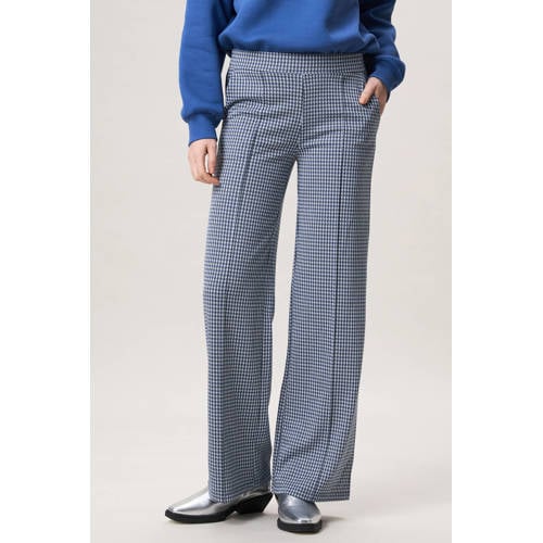 Miss Etam wide leg regular waist broek blauw afbeelding