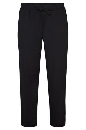 regular waist gestreepte casual broek zwart