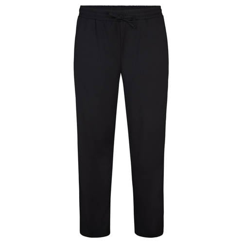 Miss Etam Plus regular waist gestreepte casual broek zwart afbeelding