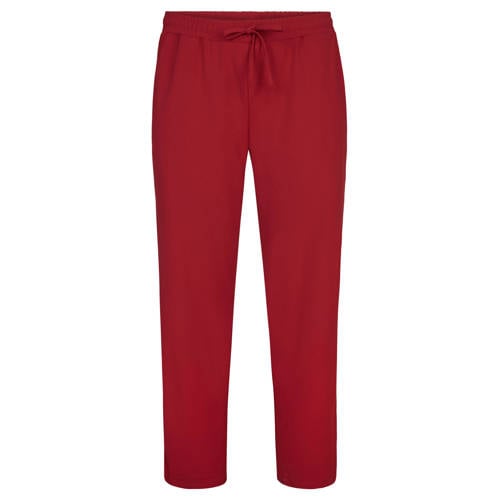 Miss Etam Plus regular waist gestreepte casual broek rood afbeelding