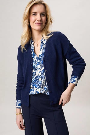 gebreid vest donkerblauw
