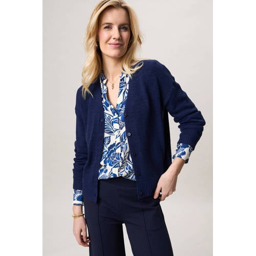 Miss Etam gebreid vest donkerblauw afbeelding