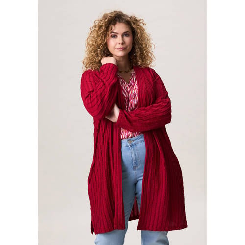Miss Etam Plus gebreid vest rood afbeelding