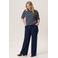 Miss Etam Plus gestreepte gebreide trui donkerblauw