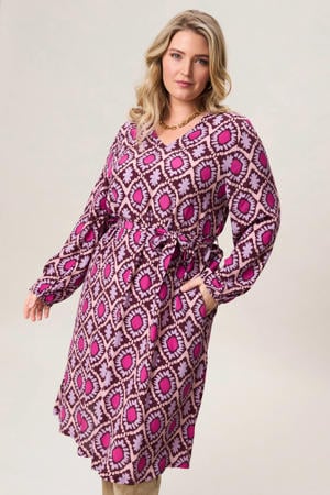 midi jurk roze