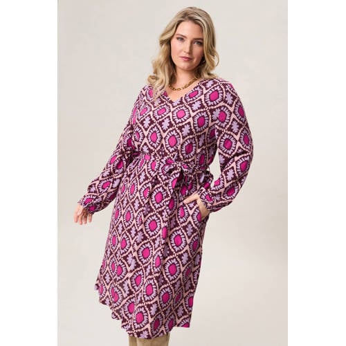Miss Etam Plus midi jurk roze afbeelding